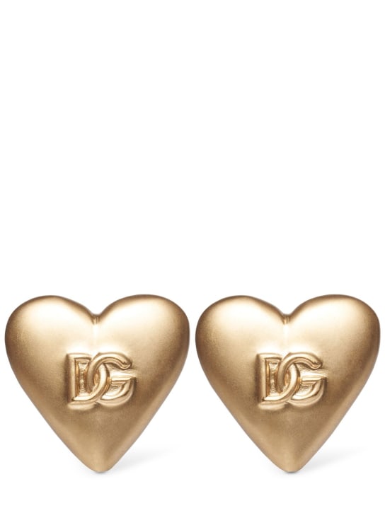 Dolce&Gabbana: Logo heart stud earrings - women_0 | Luisa Via Roma