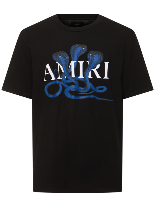 Amiri: T-shirt Snake stampata - Nero/Blu - men_0 | Luisa Via Roma