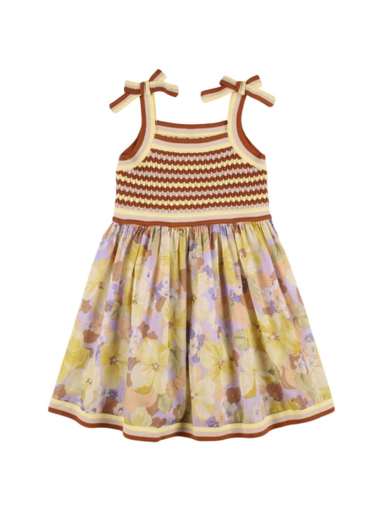 Zimmermann: Robe en maille de coton imprimé - Multicolore - kids-girls_0 | Luisa Via Roma