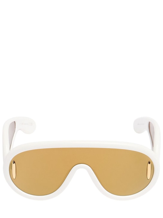 Loewe: Gafas de sol máscara - Marfil/Café - women_0 | Luisa Via Roma