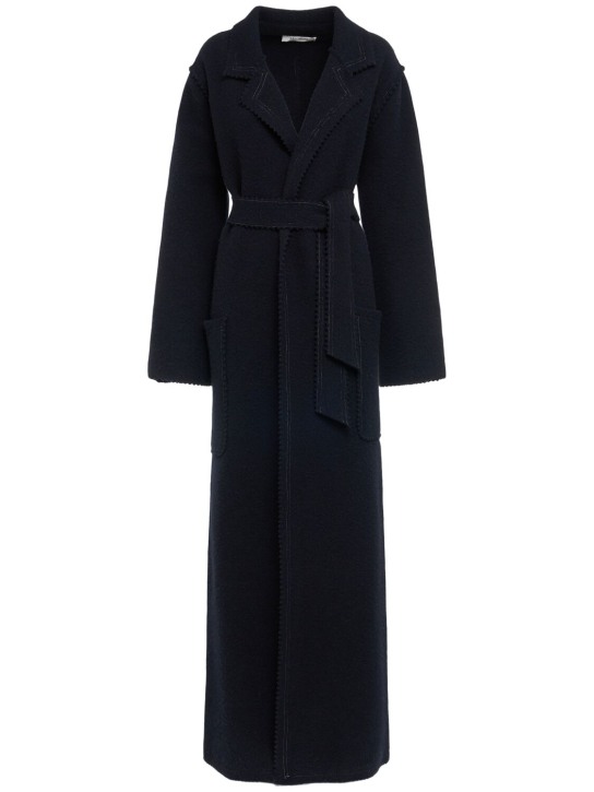 Max Mara: Jene wool & cashmere long coat - Mavi - women_0 | Luisa Via Roma
