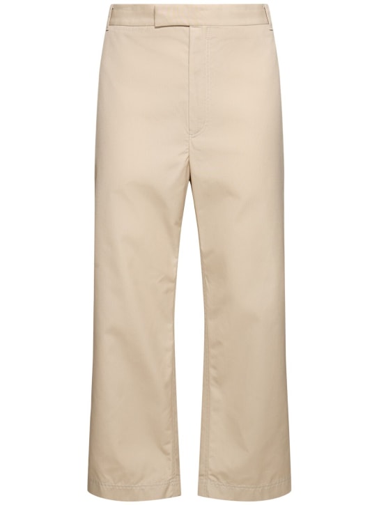 Thom Browne: Pantalones rectos de algodón - Caqui - men_0 | Luisa Via Roma