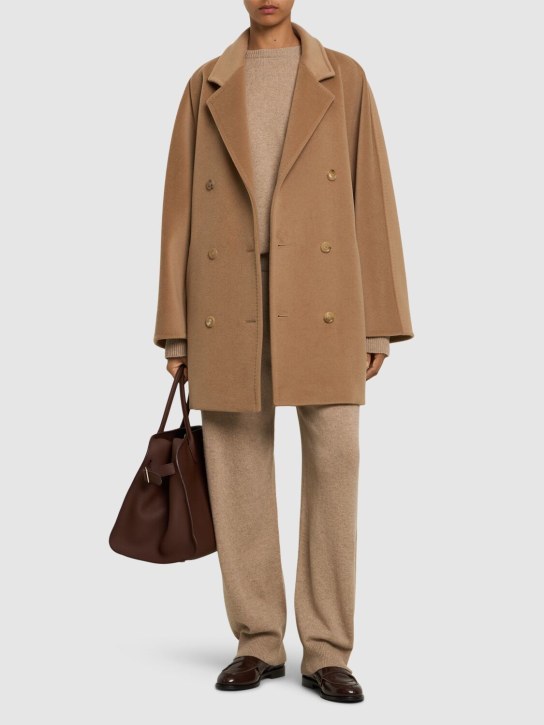Max Mara: Rebus wool & cashmere short coat - Camel - women_1 | Luisa Via Roma