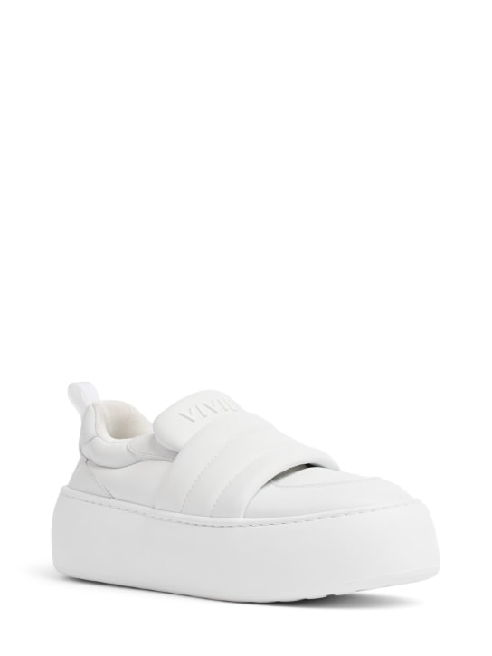 Roger Vivier: Puffy leather low top sneakers - White - women_1 | Luisa Via Roma