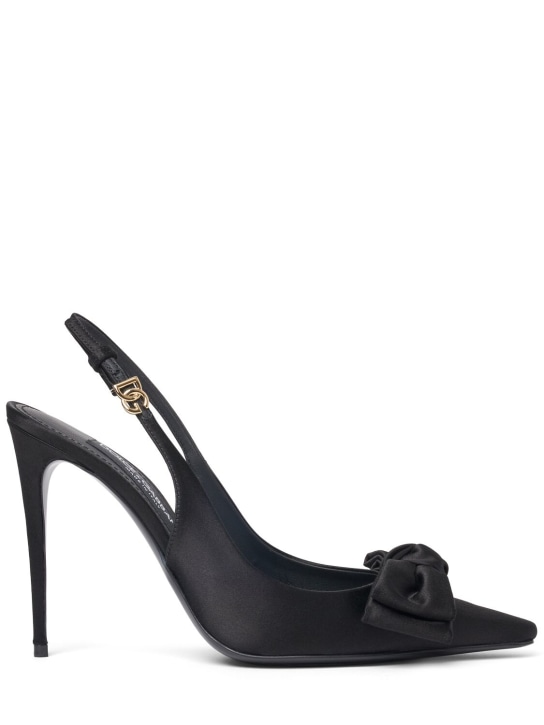 Dolce&Gabbana: 105mm Mun satin slingbacks - women_0 | Luisa Via Roma