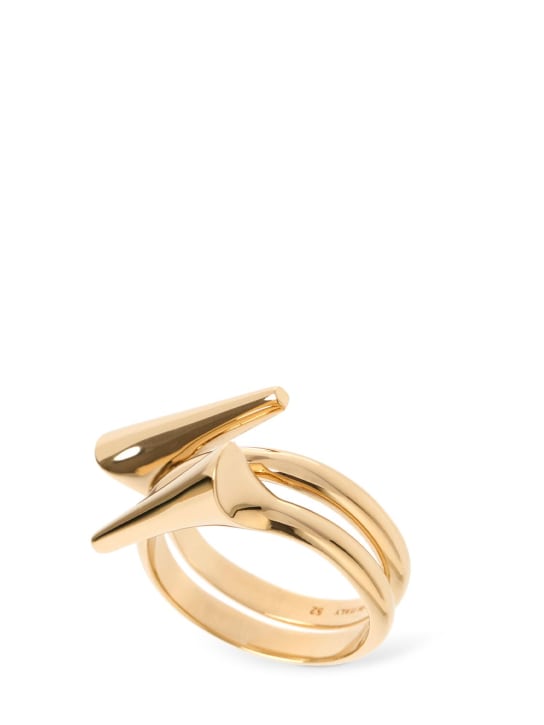 Ferragamo: Ring „Gancio Point“ - Gold - women_0 | Luisa Via Roma