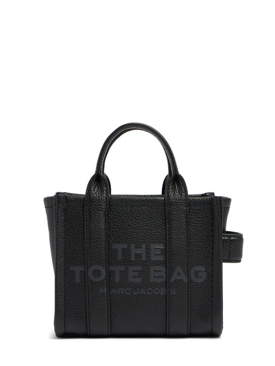 Marc Jacobs: The Crossbody leather tote bag - Siyah - women_0 | Luisa Via Roma