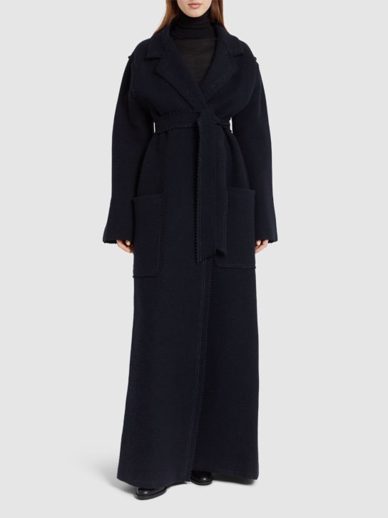 Max Mara: Jene wool & cashmere long coat - Blue - women_1 | Luisa Via Roma