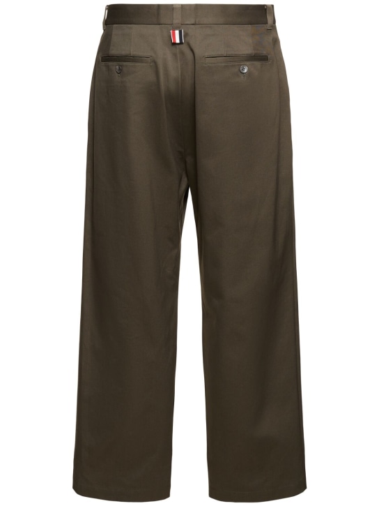 Thom Browne: Unconstructed straight leg pants - Dk Green - men_4 | Luisa Via Roma