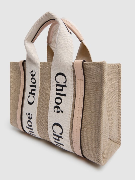 Chloé: Mini woody canvas top handle bag - women_1 | Luisa Via Roma