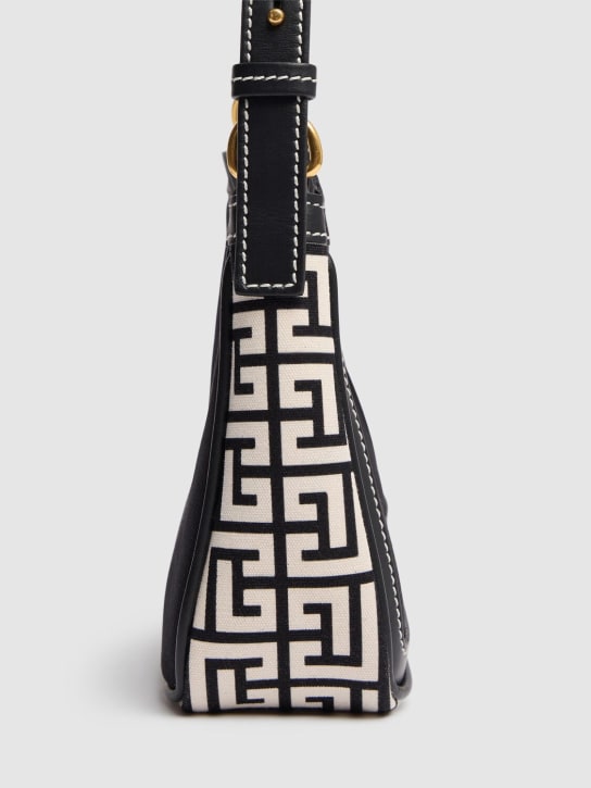 Balmain: B-Army canvas & leather shoulder bag - women_4 | Luisa Via Roma