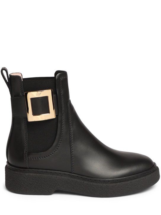 Roger Vivier: 25mm Viv Rangers leather ankle boots - Black - women_0 | Luisa Via Roma