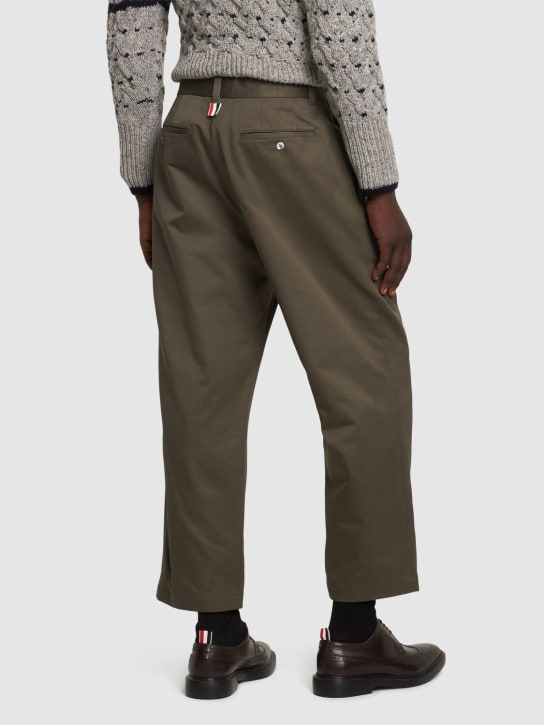 Thom Browne: Unconstructed straight leg pants - Dk Green - men_2 | Luisa Via Roma