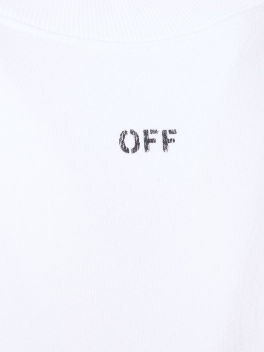Off-White: Off stamp skate cotton sweatshirt - White - men_1 | Luisa Via Roma