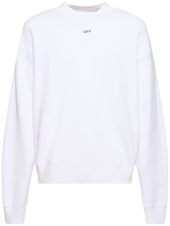 Off-White: Sweatshirt aus Baumwolle „Off Stamp Skate“ - Weiß - men_0 | Luisa Via Roma