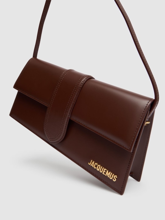 Jacquemus: Le Bambino Long smooth leather bag - Brown - women_1 | Luisa Via Roma