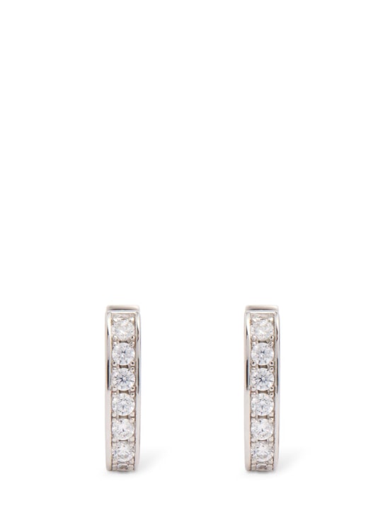 Apm Monaco: Mini rectangular silver earrings - Silver - women_0 | Luisa Via Roma