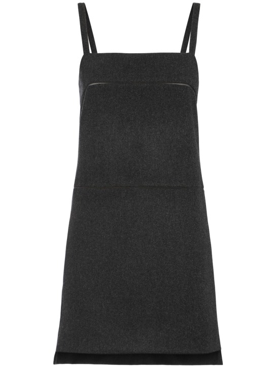 Max Mara: Leale stretch wool mini dress - Grey - women_0 | Luisa Via Roma
