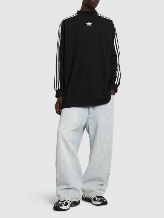Balenciaga: Adidas oversize t-shirt - Siyah/Beyaz - men_1 | Luisa Via Roma
