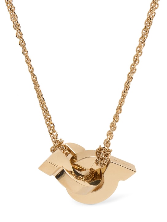 Ferragamo: Gancio Fluid collar necklace - Gold - women_0 | Luisa Via Roma