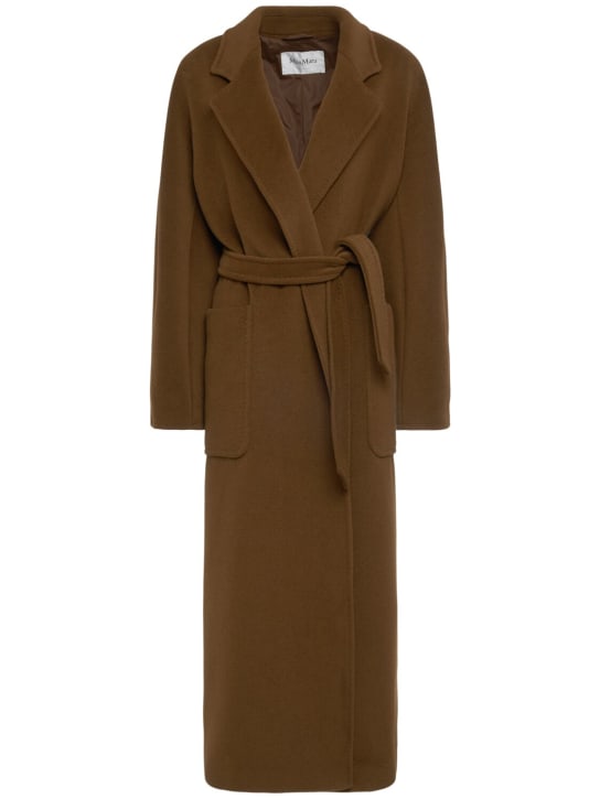 Max Mara: Attuale long coat - Kahverengi - women_0 | Luisa Via Roma