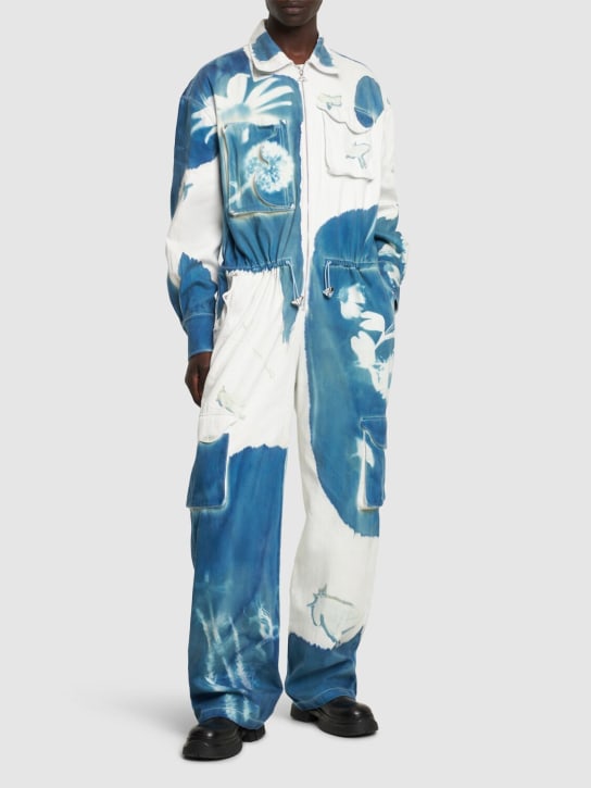 MITHRIDATE: Cyanotype printed denim jumpsuit - Blue - men_1 | Luisa Via Roma