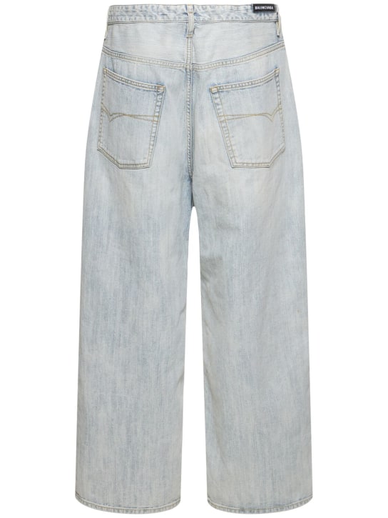 Balenciaga: Baggy cotton denim jeans - Bleached Ring - men_4 | Luisa Via Roma