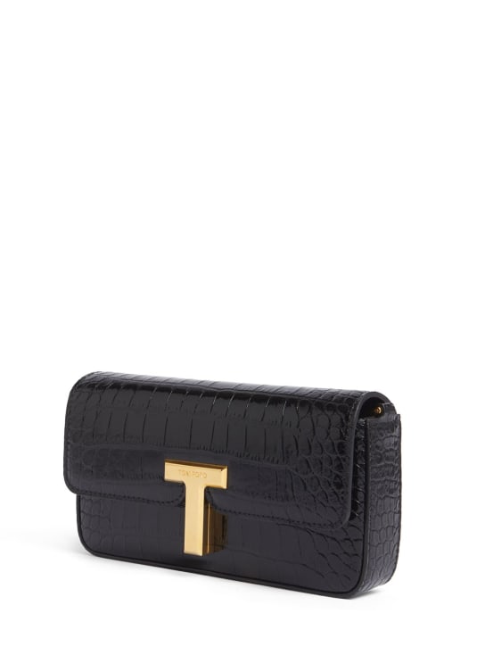 Tom Ford: Mini embossed shiny leather bag - Black - women_1 | Luisa Via Roma