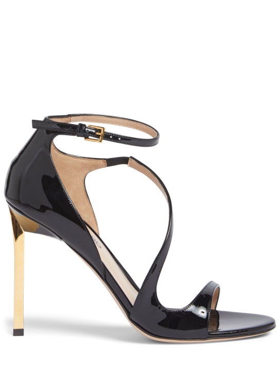 Tom Ford: 105mm hohe Lackledersandaletten „Newton“ - Schwarz - women_0 | Luisa Via Roma