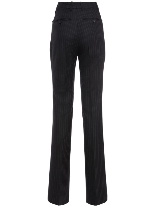 Tom Ford: Pinstriped cashmere straight pants - Dark Grey - women_1 | Luisa Via Roma