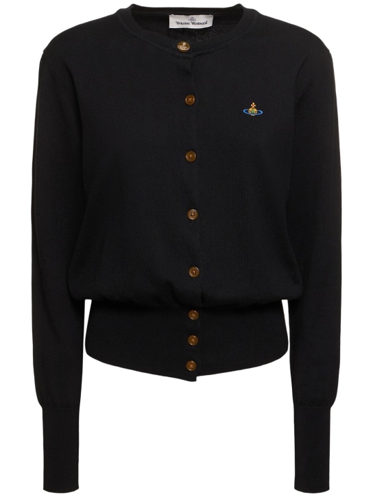 Vivienne Westwood: Bea cotton & cashmere logo knit cardigan - women_0 | Luisa Via Roma