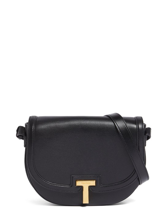 Tom Ford: Shiny smooth leather crossbody bag - Black - women_0 | Luisa Via Roma