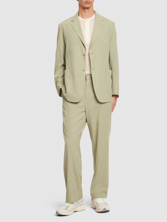 Auralee: Cotton & silk Viyella relaxed fit blazer - men_1 | Luisa Via Roma