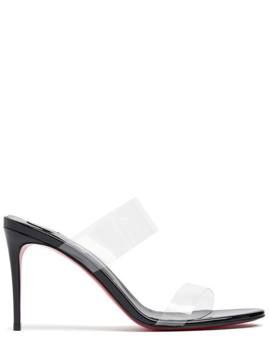 Christian Louboutin: 85mm Just Nothing PVC mule sandals - Transparent/Bla - women_0 | Luisa Via Roma