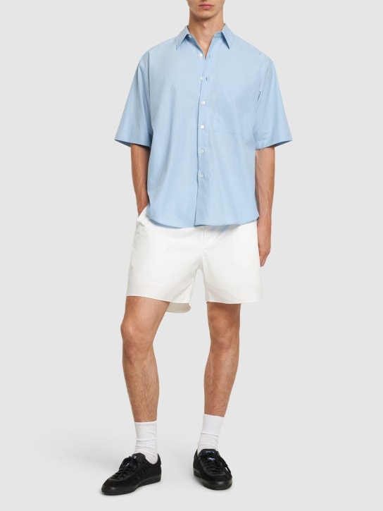Auralee: Oversize cotton twill s/s shirt - men_1 | Luisa Via Roma