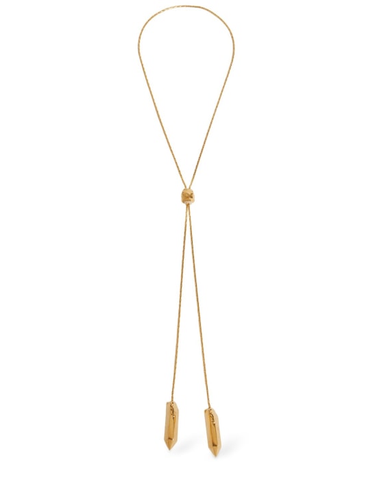 Tom Ford: Lariat pendant necklace - Antique Gold - women_0 | Luisa Via Roma