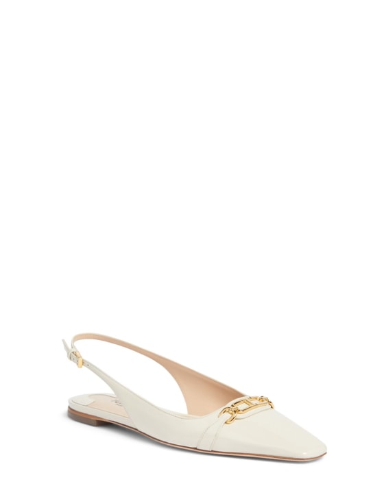 Tom Ford: 5mm Whitney patent leather slingbacks - Ivory - women_1 | Luisa Via Roma