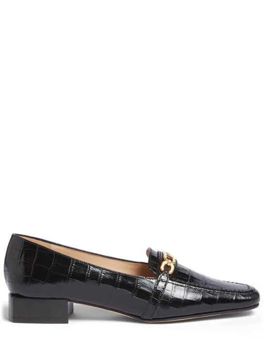 Tom Ford: 25mm Whitney croc embossed loafers - Black - women_0 | Luisa Via Roma