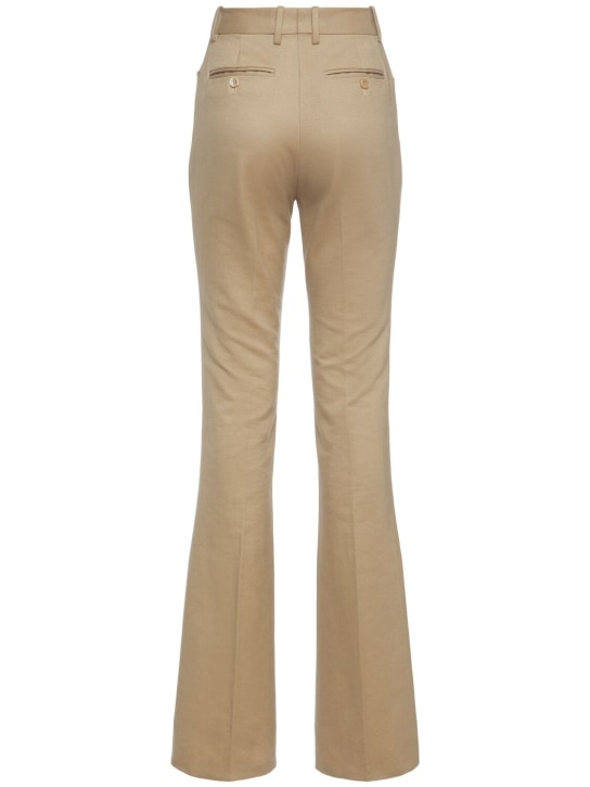 Tom Ford: Pantaloni larghi sartoriali in cotone - Beige - women_1 | Luisa Via Roma