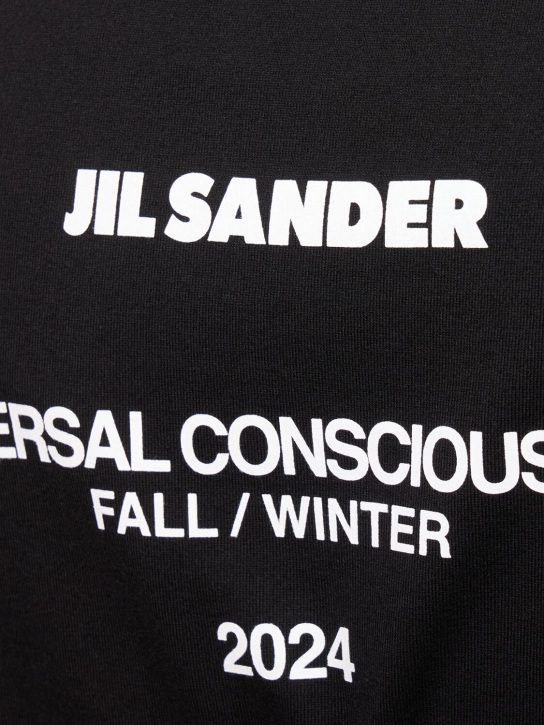 Jil Sander: Logo print cotton jersey t-shirt - men_3 | Luisa Via Roma