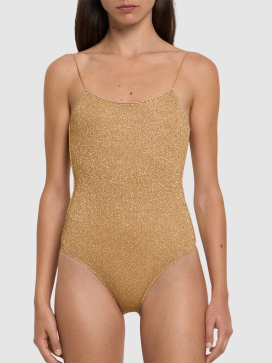 Oséree Swimwear: Badeanzug aus Lurex „Lumière“ - Gold - women_1 | Luisa Via Roma