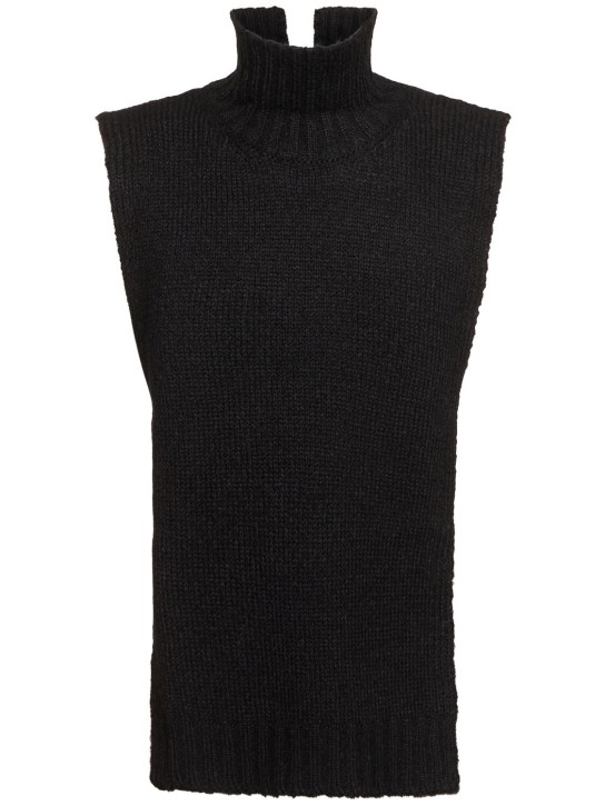 Jil Sander: High neck knit vest - Siyah - men_0 | Luisa Via Roma