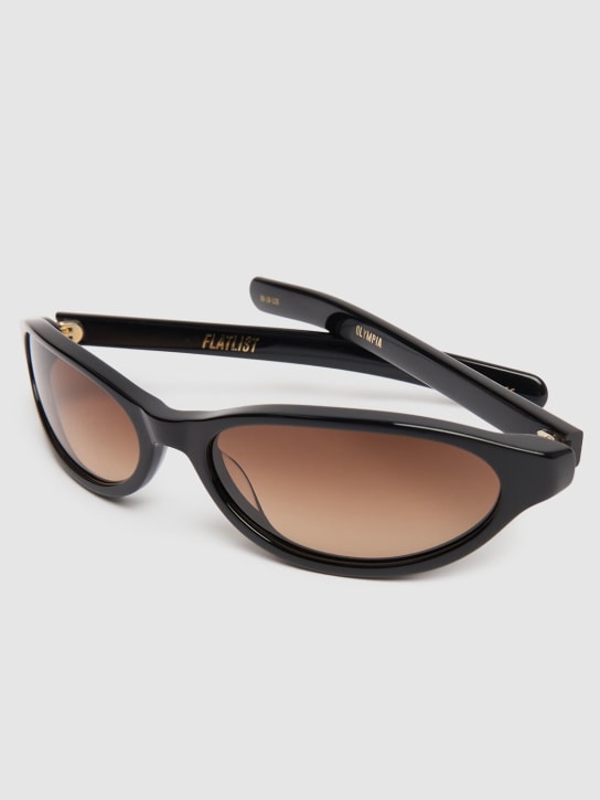Flatlist Eyewear: Olympia棕色镜片醋酸纤维太阳镜 - 黑色/棕色 - women_1 | Luisa Via Roma