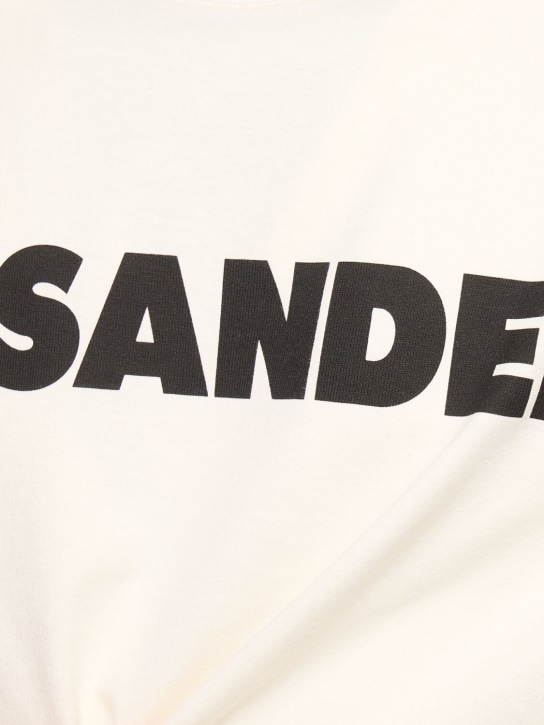 Jil Sander: Langärmeliges T-Shirt mit Druck - Porcelain - men_1 | Luisa Via Roma