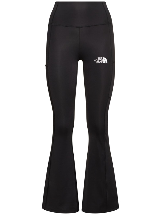 The North Face: Poly knit flared leggings - Black - women_0 | Luisa Via Roma