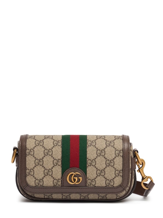 Gucci: Ophidia GG crossbody bag - 베이지/브라운 - men_0 | Luisa Via Roma