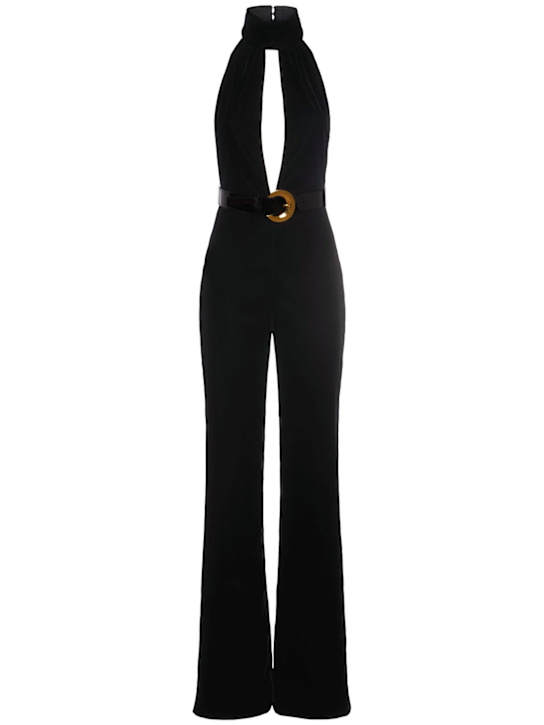 Stretch velvet jumpsuit