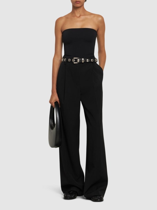 Wardrobe.nyc: Haut sans bretelles en jersey stretch opaque - Noir - women_1 | Luisa Via Roma