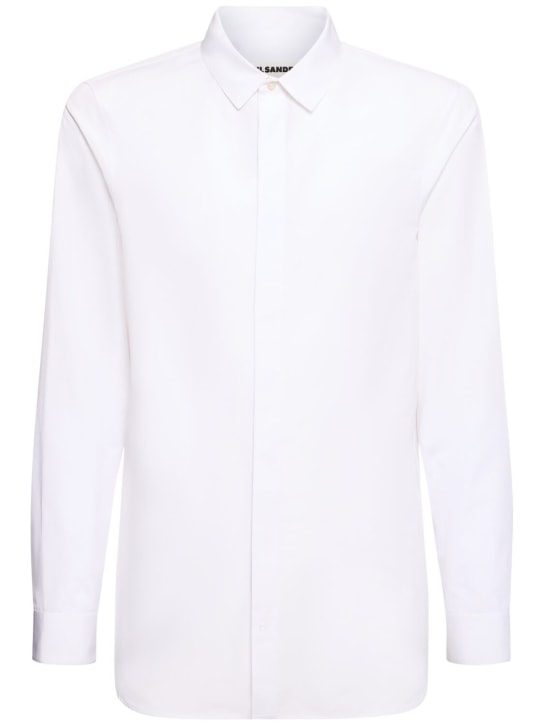 Jil Sander: Monday cotton poplin shirt - Beyaz - men_0 | Luisa Via Roma
