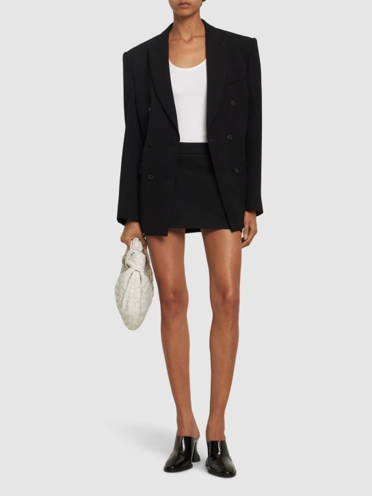 Wardrobe.nyc: Minifalda de lana - Negro - women_1 | Luisa Via Roma